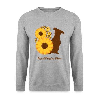 Mère tournesol - Russell Terrier - Sweat-shirt Unisexe - gris chiné - Devant - Alina (178cm) & Michal (187cm)