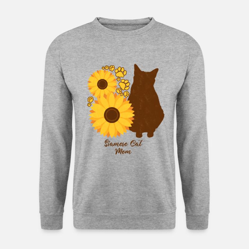 Sonnenblumenmutter - Siamkatze - Unisex Pullover - Weißgrau meliert