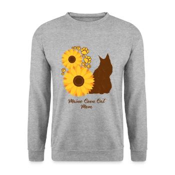 Mère tournesol - Maine Coon Cat - Sweat-shirt Unisexe - gris chiné - Devant - Alina (178cm) & Michal (187cm)