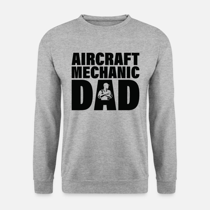 Job - Flugzeugmechaniker-Vater - Unisex Pullover - Weißgrau meliert