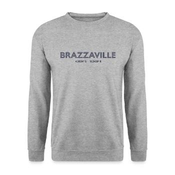 Coordonnées de la ville du Congo - Brazzaville - Sweat-shirt Unisexe - gris chiné - Devant - Alina (178cm) & Michal (187cm)