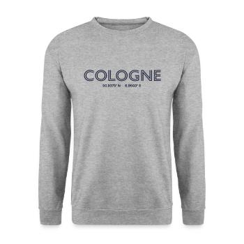 Germany Stadt Koordinaten - Cologne - Unisex Pullover - Weißgrau meliert - Vorne - Alina (178cm) & Michal (187cm)