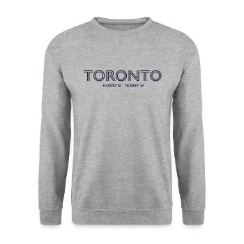 Coordonnées Ville Canada - Toronto - Sweat-shirt Unisexe - gris chiné - Devant - Alina (178cm) & Michal (187cm)