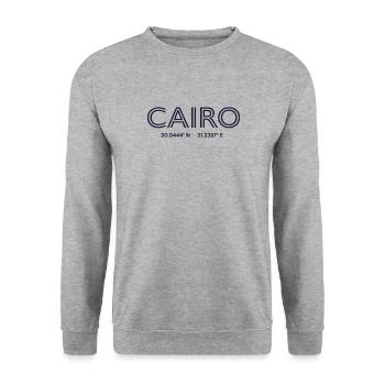 Egypt City Coordinates - Cairo - Unisex Sweatshirt - salt & pepper - Front - Alina (178cm) & Michal (187cm)