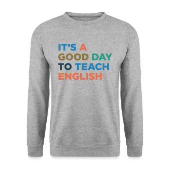 Englischlehrer Unterrichten - Unisex Pullover - Weißgrau meliert - Vorne - Alina (178cm) & Michal (187cm)
