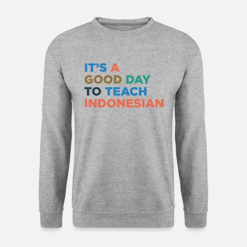 Unterrichte Indonesischen Lehrer - Unisex Pullover - Weißgrau meliert