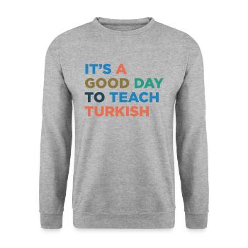 Türkisch Lehrer Unterrichten - Unisex Pullover - Weißgrau meliert - Vorne - Alina (178cm) & Michal (187cm)