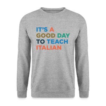 Italienischer Lehrer Unterrichten - Unisex Pullover - Weißgrau meliert - Vorne - Alina (178cm) & Michal (187cm)