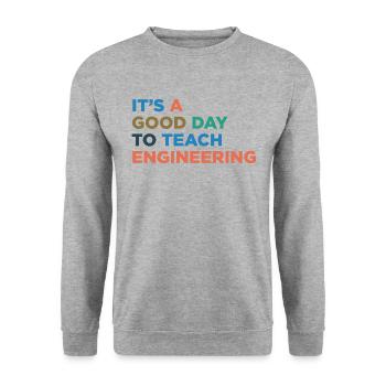 Teaching Engineering Teachers - Unisex Sweatshirt - salt & pepper - Front - Alina (178cm) & Michal (187cm)