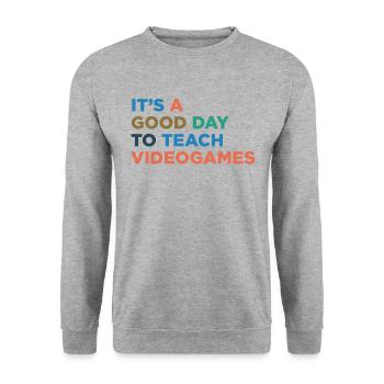 Videospieltrainer Unterrichten - Unisex Pullover - Weißgrau meliert - Vorne - Alina (178cm) & Michal (187cm)