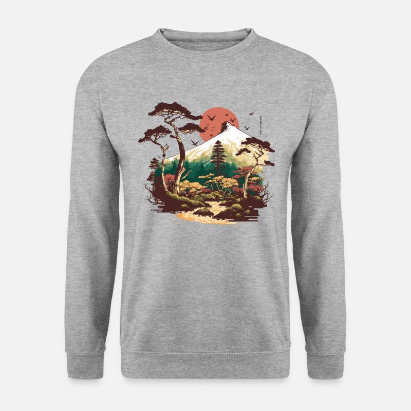 Japanischer Liebhaber - Unisex Pullover - Weißgrau meliert