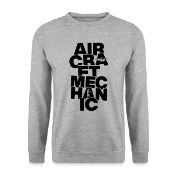 Profession Work - Aircraft mechanic - Unisex Sweatshirt - salt & pepper - Front - Alina (178cm) & Michal (187cm)