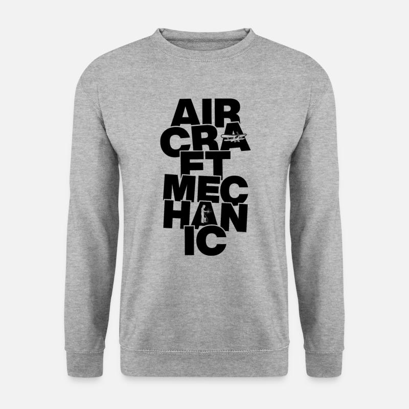 Beruf Arbeit - Flugzeugmechaniker - Unisex Pullover - Weißgrau meliert
