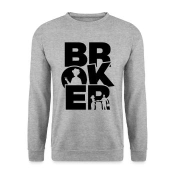 Profession Work - Broker - Unisex Sweatshirt - salt & pepper - Front - Alina (178cm) & Michal (187cm)
