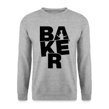 Baking Job Work - Baker - Unisex Sweatshirt - salt & pepper - Front - Alina (178cm) & Michal (187cm)