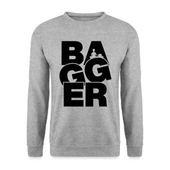 Beruf Job Arbeit - Bagger - Unisex Pullover - Weißgrau meliert - Vorne - Alina (178cm) & Michal (187cm)