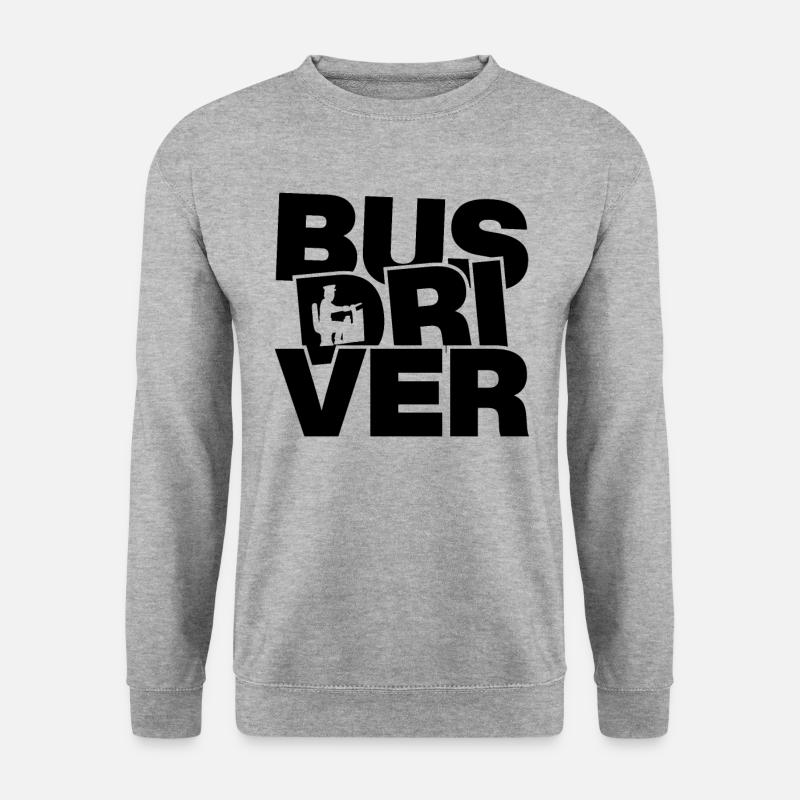 Beruf Job Arbeit - Busfahrer - Unisex Pullover - Weißgrau meliert