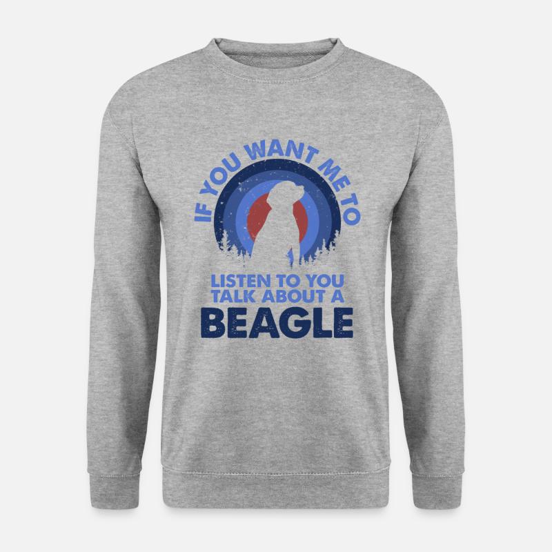 Sprechen Sie Über Hund Beagle - Unisex Pullover - Weißgrau meliert