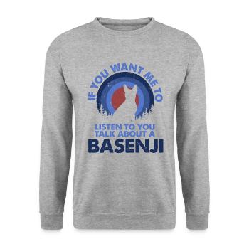 Parlez du chien Basenji - Sweat-shirt Unisexe - gris chiné - Devant - Alina (178cm) & Michal (187cm)