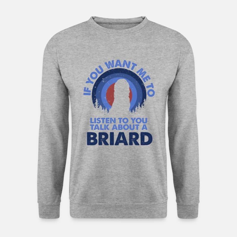 Sprechen Sie Über Hund Briard - Unisex Pullover - Weißgrau meliert
