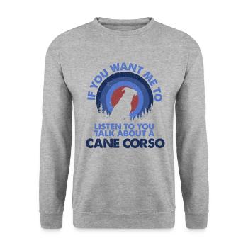 Parlez du chien Cane Corso - Sweat-shirt Unisexe - gris chiné - Devant - Alina (178cm) & Michal (187cm)