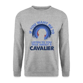 Parlez de chien cavalier - Sweat-shirt Unisexe - gris chiné - Devant - Alina (178cm) & Michal (187cm)
