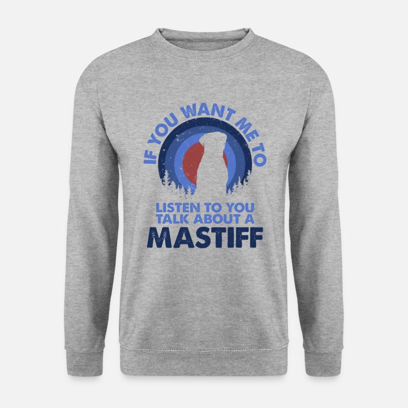 Sprechen Sie Über Dog Mastiff - Unisex Pullover - Weißgrau meliert