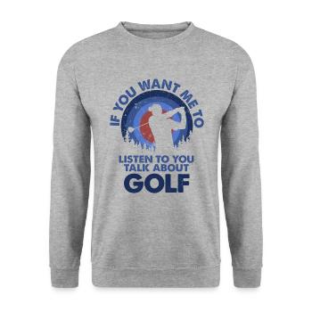 Ich Möchte, Dass Ich Talk Golf Höre - Unisex Pullover - Weißgrau meliert - Vorne - Alina (178cm) & Michal (187cm)