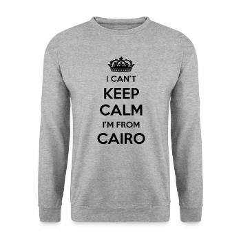 Ich Kann Nicht Ruhig Bleiben, Ich Bin Von Kairo - Unisex Pullover - Weißgrau meliert - Vorne - Alina (178cm) & Michal (187cm)