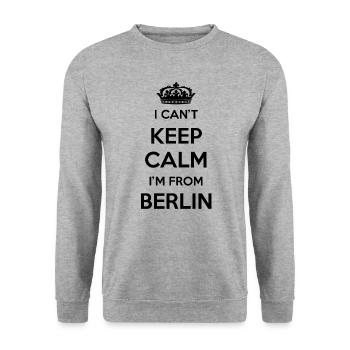 Je ne peux pas rester calme, je viens de Berlin - Sweat-shirt Unisexe - gris chiné - Devant - Alina (178cm) & Michal (187cm)