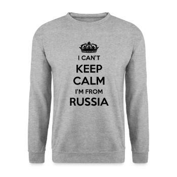 I can't stay calm, I'm from Russia - Unisex Sweatshirt - salt & pepper - Front - Alina (178cm) & Michal (187cm)