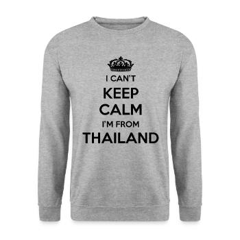 I can't stay calm, I'm from Thailand - Unisex Sweatshirt - salt & pepper - Front - Alina (178cm) & Michal (187cm)