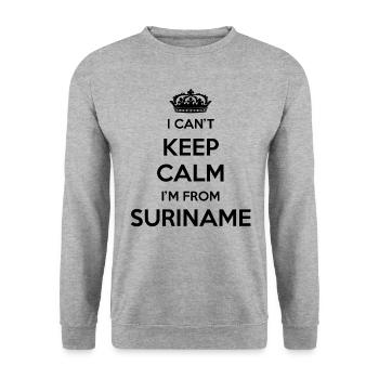 Je ne peux pas rester calme, je suis au large du Suriname - Sweat-shirt Unisexe - gris chiné - Devant - Alina (178cm) & Michal (187cm)