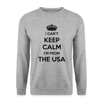 Je ne peux pas rester calme, je viens des États-Unis - Sweat-shirt Unisexe - gris chiné - Devant - Alina (178cm) & Michal (187cm)