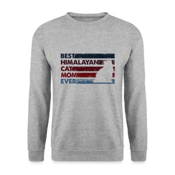 Best Mother Ever - Himalayan Cat - Unisex Sweatshirt - salt & pepper - Front - Alina (178cm) & Michal (187cm)