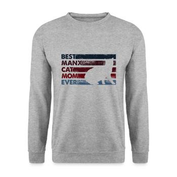Meilleure mère de tous les temps - Manx Cat - Sweat-shirt Unisexe - gris chiné - Devant - Alina (178cm) & Michal (187cm)