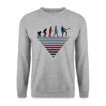 Human Evolution - Guitare basse vintage - Sweat-shirt Unisexe - gris chiné - Devant - Alina (178cm) & Michal (187cm)