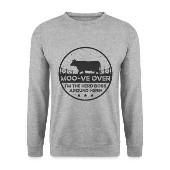 Moo-ve About Cow - Yellow Cattle - Unisex Sweatshirt - salt & pepper - Front - Alina (178cm) & Michal (187cm)
