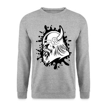 Viking Head Viking Warrior - Unisex Sweatshirt - salt & pepper - Front - Alina (178cm) & Michal (187cm)