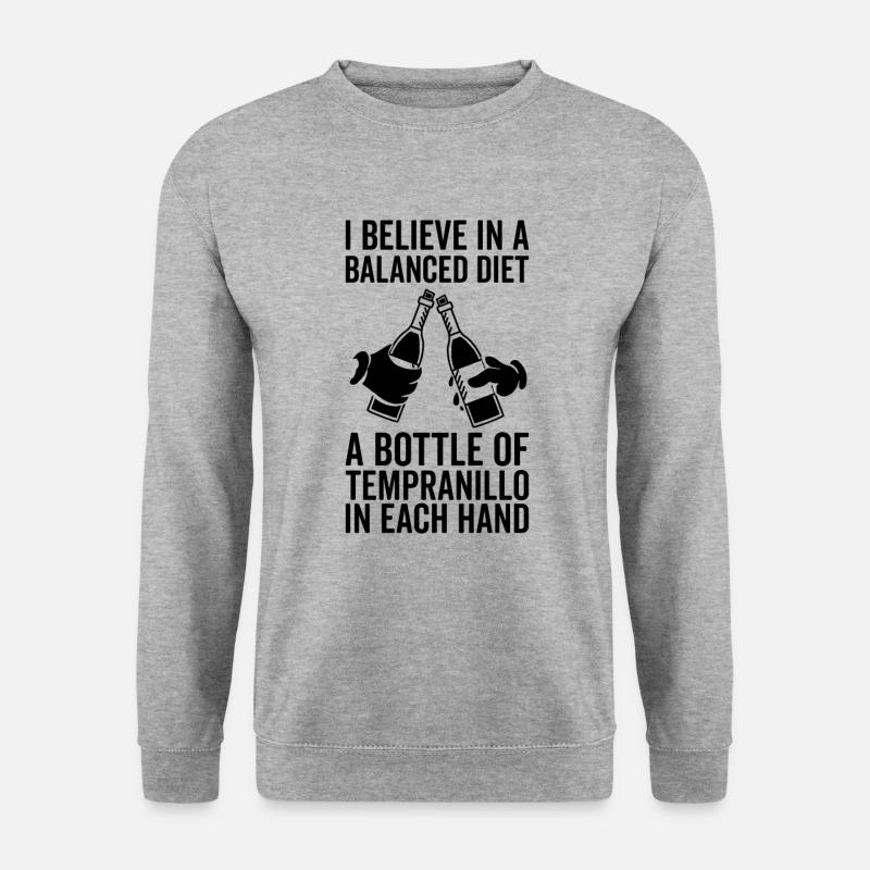 Balanced Diet Bottle Tempanillo Lovers - Unisex Sweatshirt - salt & pepper