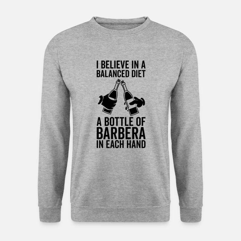 Balanced diet bottle Barbera lovers - Unisex Sweatshirt - salt & pepper
