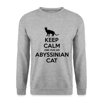 Stay calm - Abyssinian cat mom dad - Unisex Sweatshirt - salt & pepper - Front - Alina (178cm) & Michal (187cm)