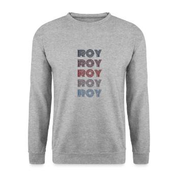 70s Retro Name Vintage Personalized Roy - Unisex Sweatshirt - salt & pepper - Front - Alina (178cm) & Michal (187cm)