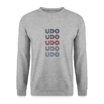 70s Retro Nom Vintage Personalisieres Udo - Sweat-shirt Unisexe - gris chiné - Devant - Alina (178cm) & Michal (187cm)