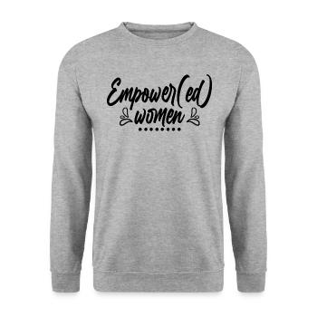 Femmes autonomes - Proverbe de motivation - Sweat-shirt Unisexe - gris chiné - Devant - Alina (178cm) & Michal (187cm)