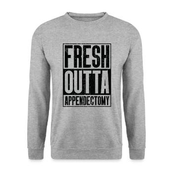 Fresh Outta Surgery - Appendectomy - Unisex Sweatshirt - salt & pepper - Front - Alina (178cm) & Michal (187cm)