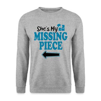 My My Riddle - Pair - Unisex Sweatshirt - salt & pepper - Front - Alina (178cm) & Michal (187cm)
