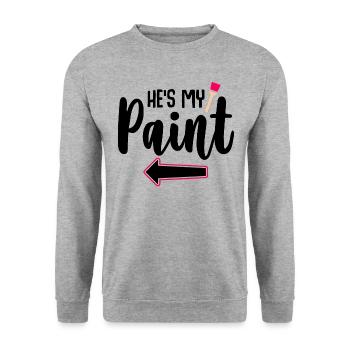 Meine Farbe Meine Leinwand - Paar Matching - Unisex Pullover - Weißgrau meliert - Vorne - Alina (178cm) & Michal (187cm)