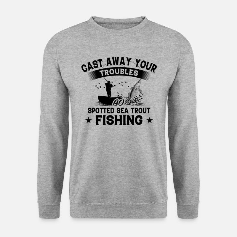 Weggestoßen - Fisch Entdeckte Meerforellen - Unisex Pullover - Weißgrau meliert