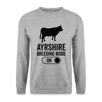 Cow breeding mode on - Ayrshire - Unisex Sweatshirt - salt & pepper - Front - Alina (178cm) & Michal (187cm)